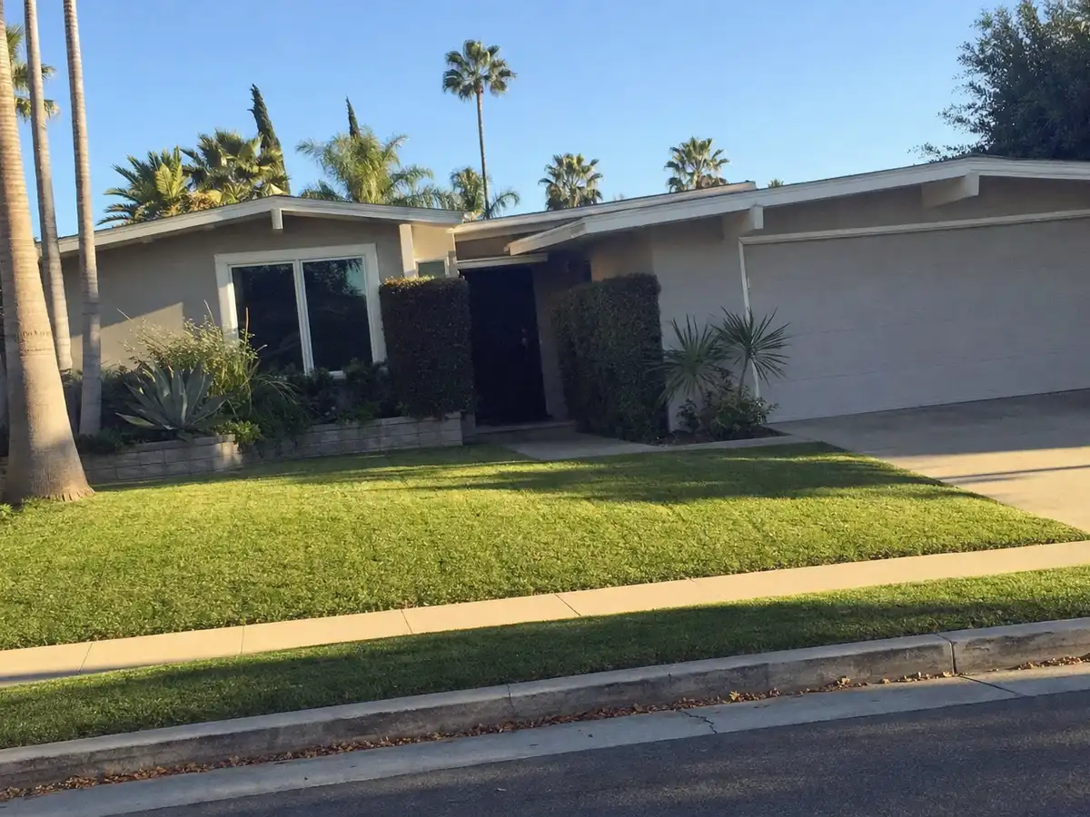 Freshly cleaned carpet with the furniture back in place — completed job in Burbank, CA